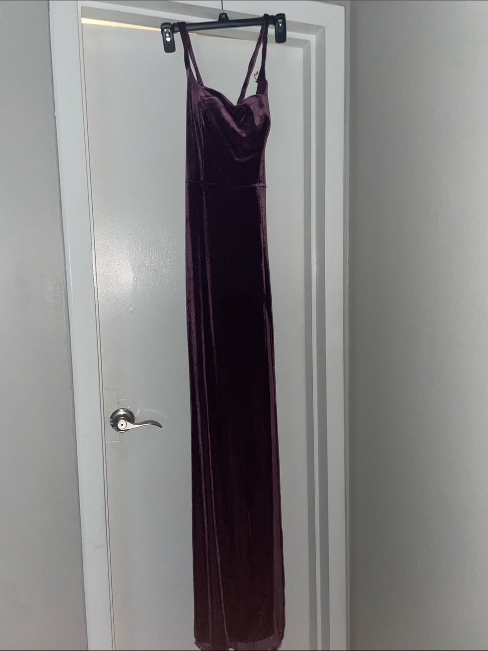 Windsor Velvet Slip Maxi Dress in Deep Plum